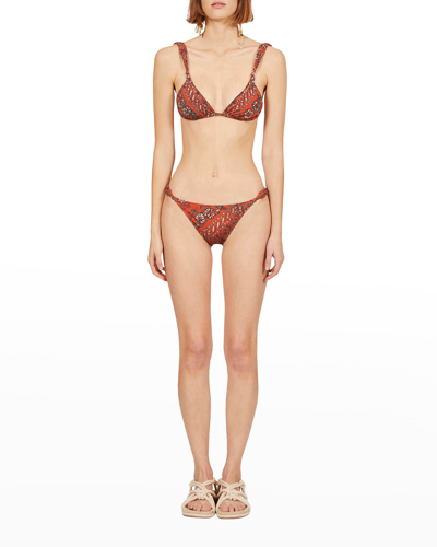 Shop Ulla Johnson Catalina Triangle Bikini Top In Clementine
