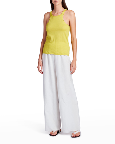 Shop The Row Urmia Cashmere-silk Tank Top In Chartreuse Yellow