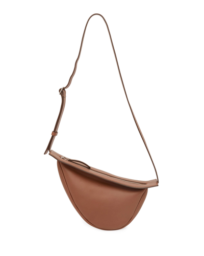 The Row Small Slouchy Banana Bag In Calf Leather In Black