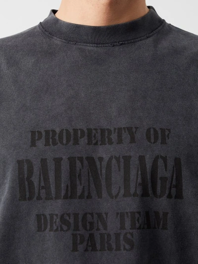 Balenciaga Logo-print Distressed Cotton-jersey T-shirt In Black