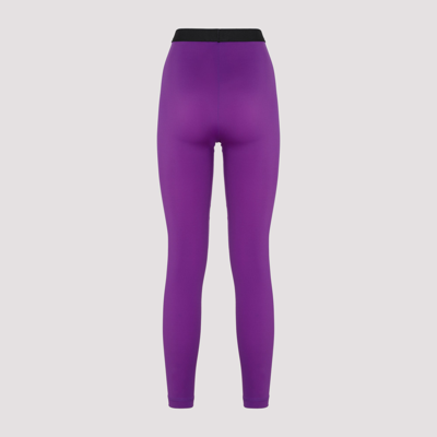 Shop Tom Ford Logo Stretch Lycra Leggings Pants In Pink &amp; Purple