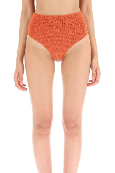 Shop Totême Toteme High-waisted Bikini Bottom In Orange