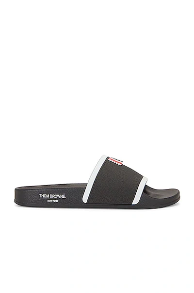 Shop Thom Browne Rubber Pool Slide In Black