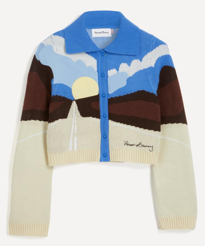 House Of Sunny On The Road Abstract-pattern Knitted Cardigan In Multi