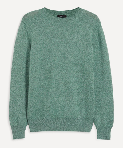 Apc Benoit Wool-blend Crewneck Sweater In Pale Green
