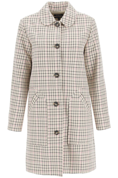 Shop Apc A.p.c. Cotton Houndstooth Coat In Mixed Colours