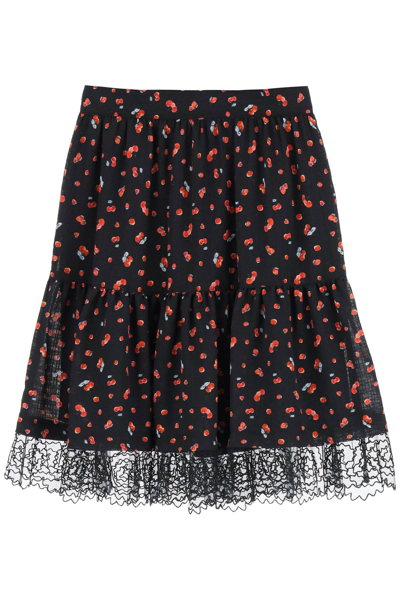 Shop See By Chloé See By Chloe Printed Georgette Mini Skirt In Mixed Colours