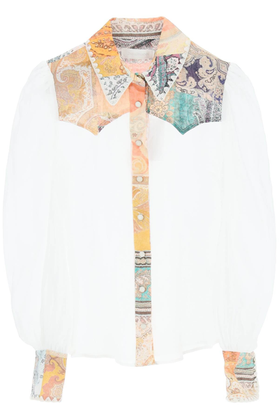 Shop Zimmermann Anneke Ramie Shirt In White