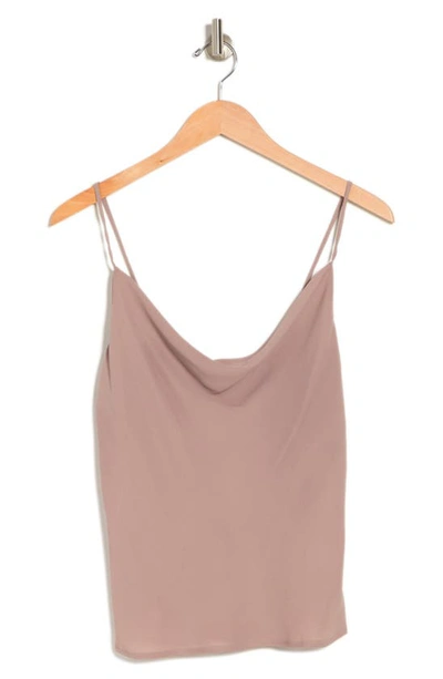 Shop Renee C Cowl Neck Sleeveless Tank In Taupe