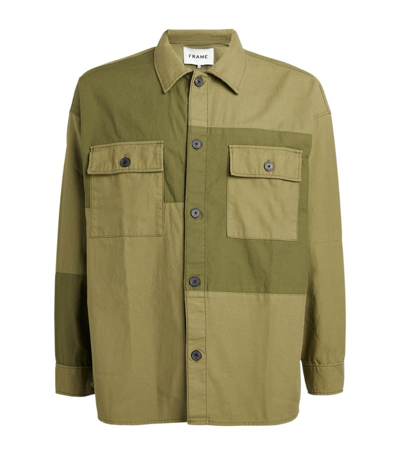 Shop Frame Patchwork Utility Overshirt In Green