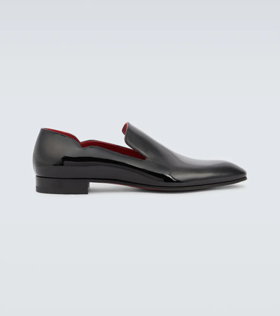 Shop Christian Louboutin Dandy Chick Patent Leather Loafers In Black/lin Loubi
