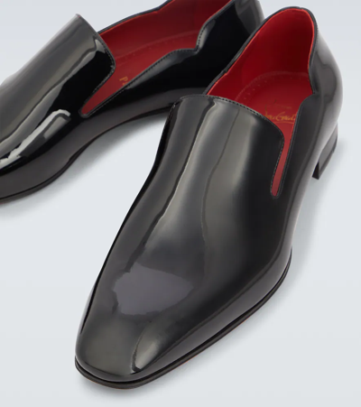 Shop Christian Louboutin Dandy Chick Patent Leather Loafers In Black/lin Loubi