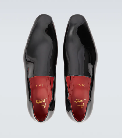 Shop Christian Louboutin Dandy Chick Patent Leather Loafers In Black/lin Loubi