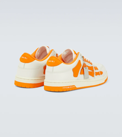 Shop Amiri Skeleton Low-top Sneakers In White/orange