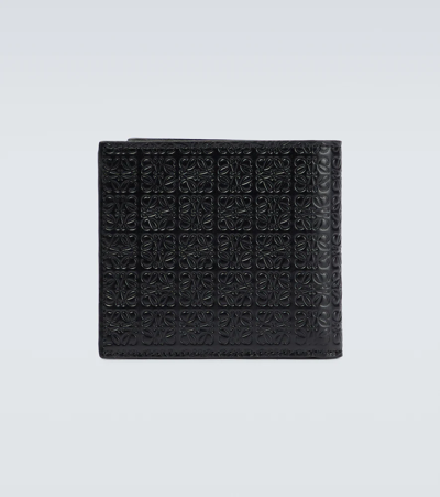Shop Loewe Anagram Leather Wallet In Black