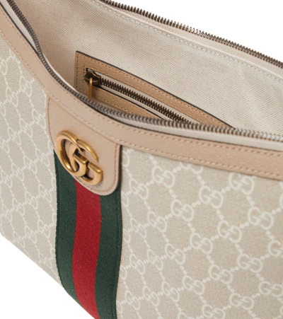 Shop Gucci Ophidia Gg Small Shoulder Bag In Beige M.whi/oatm/vrv