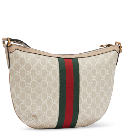 Shop Gucci Ophidia Gg Small Shoulder Bag In Beige M.whi/oatm/vrv