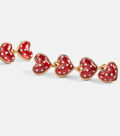 Shop Oscar De La Renta Embellished Drop Earrings In Red