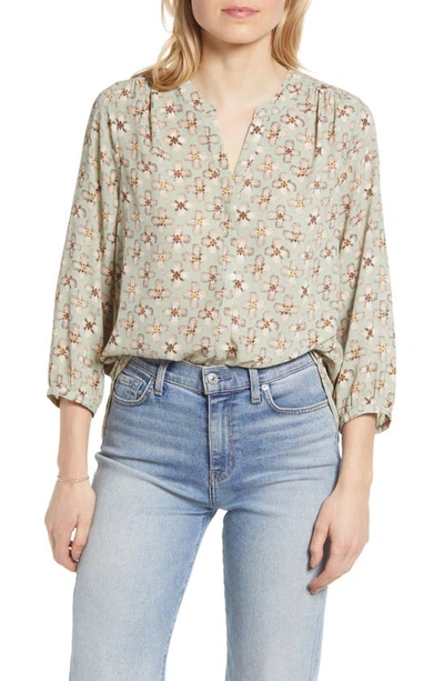 Shop Nydj High/low Crepe Blouse In Fox Cove