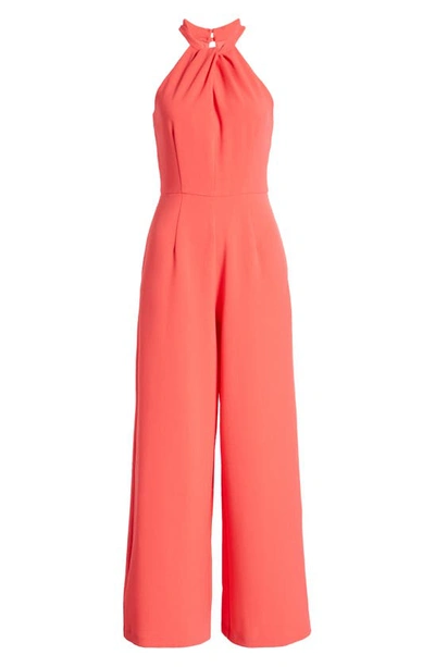 Shop Julia Jordan Halter Neck Jumpsuit In Watermelon