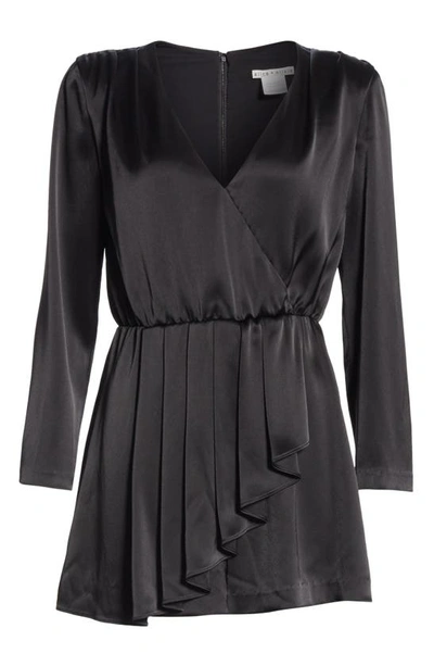 Shop Alice And Olivia Faux Wrap Minidress In Black