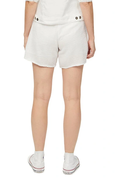 Shop Michael Stars Cotton Gauze Shorts In White