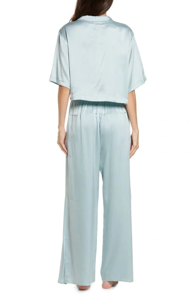 Shop Lunya High Waist Washable Silk Pajamas In Cumulus Blue