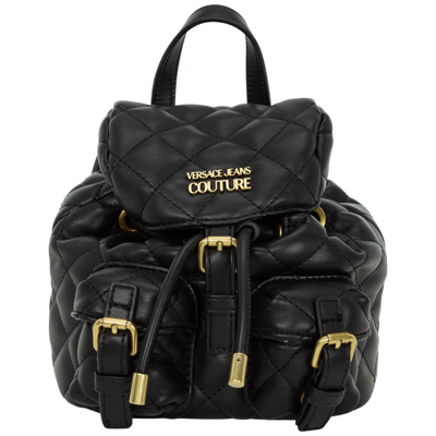 Versace Jeans Couture Quilted Faux-leather Drawstring Backpack In Schwarz |  ModeSens