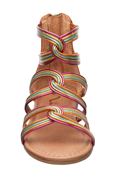 Shop Nina Marietta Gladiator Sandal In Rainbow Metallic