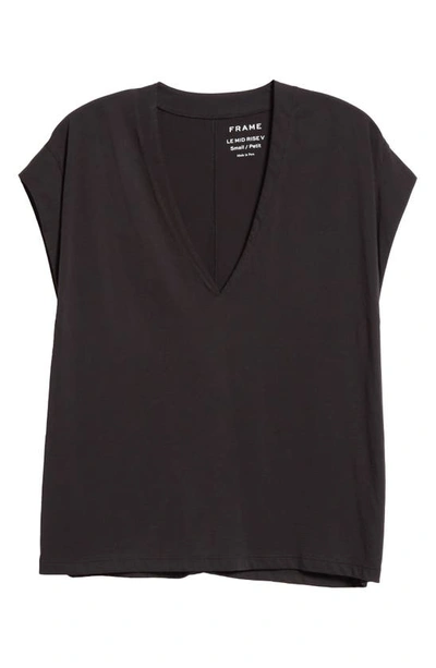 Shop Frame Le Mid Rise V-neck T-shirt In Noir