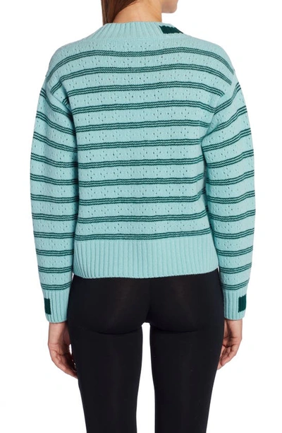 Shop Moncler Stripe Wool Sweater In Blue