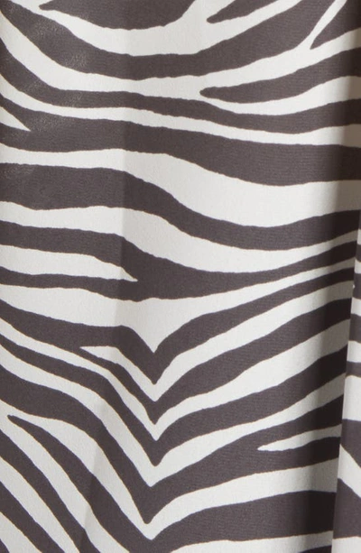 Shop Nydj Print Pleat Back Sleeveless Split Neck Blouse In Metro Zebra