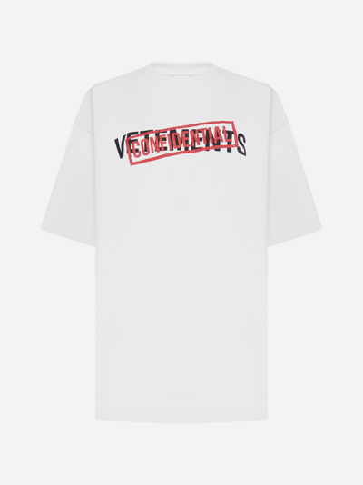 Shop Vetements Confidential Logo Cotton T-shirt