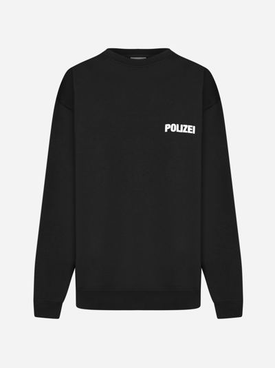 Shop Vetements Polizei Cotton-blend Sweatshirt.
