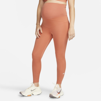 Shop Nike Women's One (m) High-waisted Leggings (maternity) In Orange