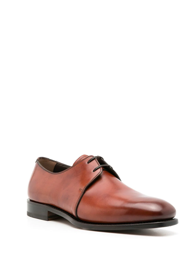 Ferragamo Lace-up Leather Shoes In Brown