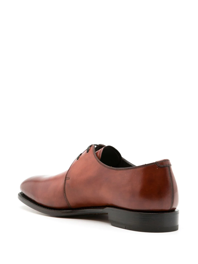 Ferragamo Lace-up Leather Shoes In Brown