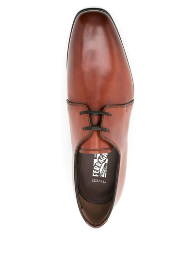 Ferragamo Lace-up Leather Shoes In Brown