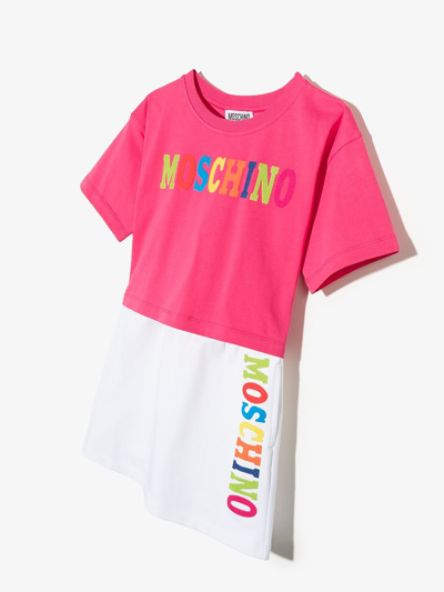 Shop Moschino Logo-print Skirt Set In Pink