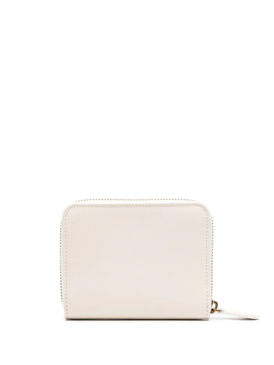 Shop Pinko Embroidered-lips Detail Wallet In White