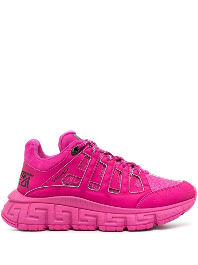Shop Versace Greca-sole Low-top Sneakers In Pink