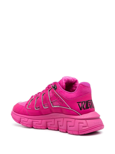 Shop Versace Greca-sole Low-top Sneakers In Pink