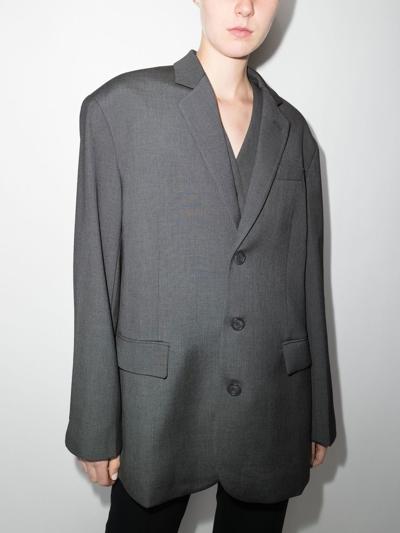 The Frankie Shop Gelso Oversized Tencel Lyocell-blend Blazer In Grau