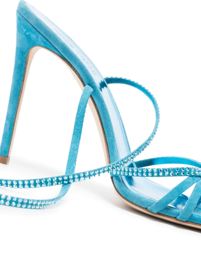 Shop Paris Texas Holly Nicole 105mm Lace Up Sandals In Blue