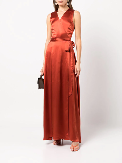 Voz Frontwards Wrap Dress In Rot