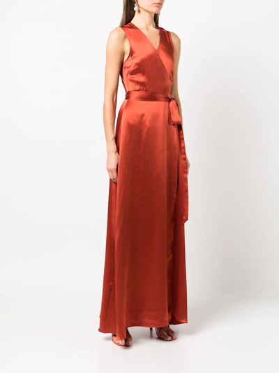 Voz Frontwards Wrap Dress In Rot