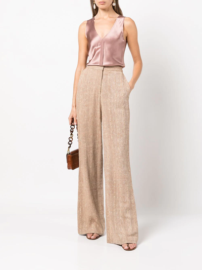 Voz Raw-cut Silk Tank Top In Rosa