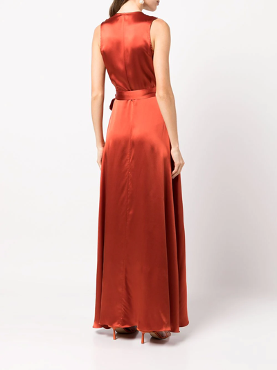 Voz Frontwards Wrap Dress In Rot