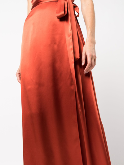 Voz Frontwards Wrap Dress In Rot