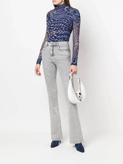 Philipp Plein Flared Denim Jeans In Grey